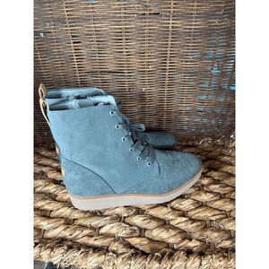 Dr. Scholl's Women's Light Blue Mid-calf Suede Leather Ankle Boots Size 8.5